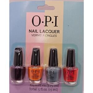OPI Nail Polish Mini Set Of 4 Bottles Nail Lacquer 0.125 fl oz each Travel Size
